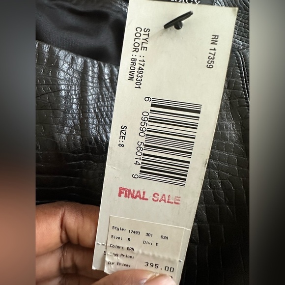 Linda Allard Ellen Tracy 100% Leather Pencil Skirt Size 8 NWT - Picture 8 of 11